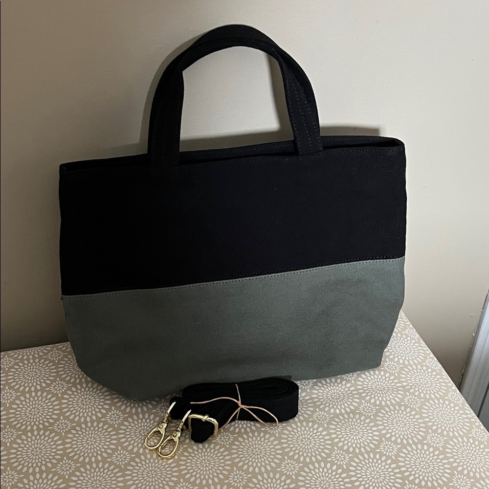 Two-Tone Black and Gray Women's Tote Bag